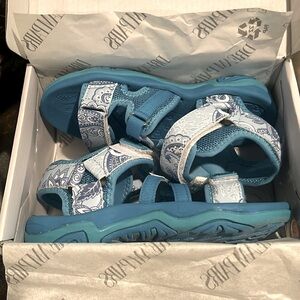 Blue, adjustable velco strapped kids sandals